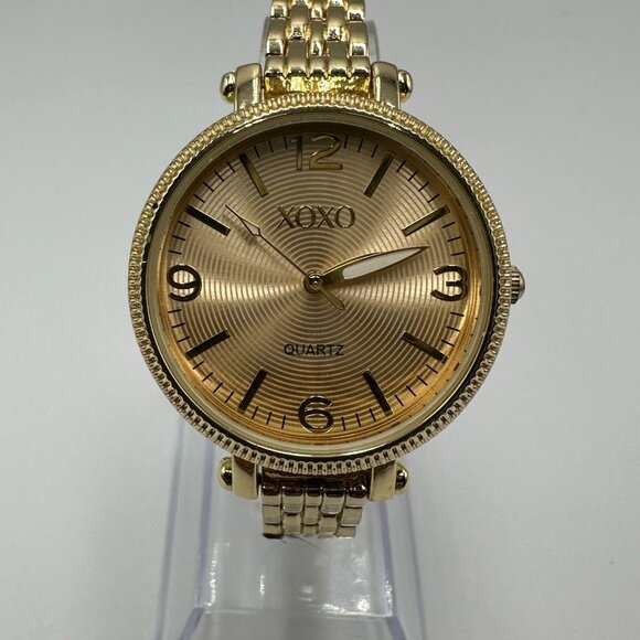 3/$30 XOXO Watch Women Gold Tone Round Dial 33MM New Battery 7 Inch - Picture 1 of 13